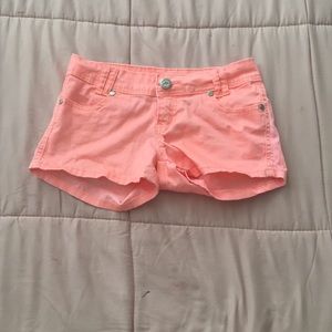 NWOT Gusto Neon Salmon Shorts